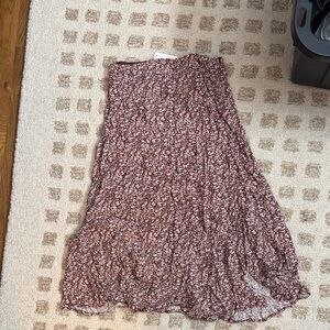 NWT Madewell Floral Maxi Skirt in Brown, Pink and White